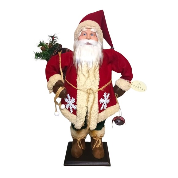 Vtg Christmas Woodland Santa Claus 20" Standing Figure Cypress Home Hallmark NOS - Picture 2 of 7